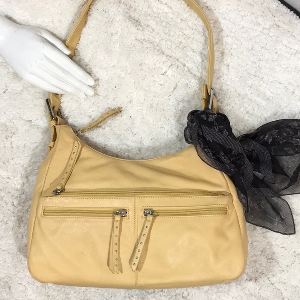 Stone & Co yellow leather shoulder bag